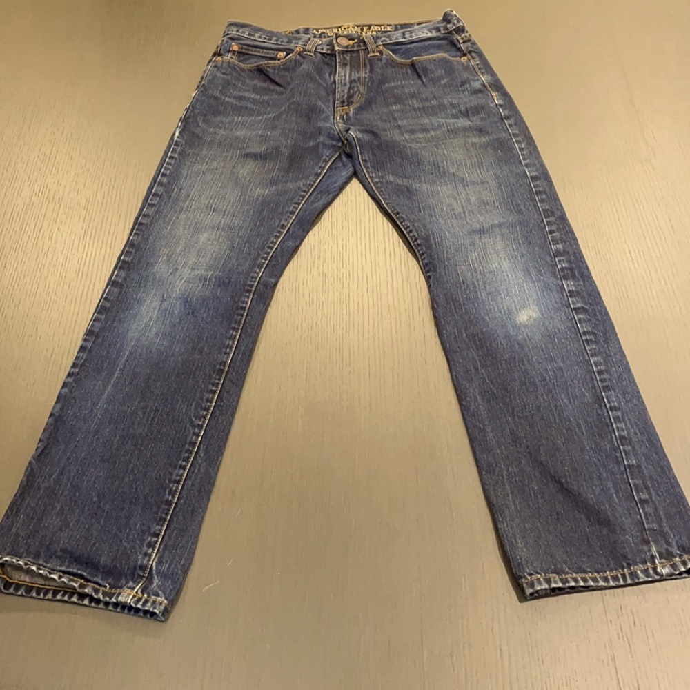 American Eagle slim straight dark blue jeans, 29x30